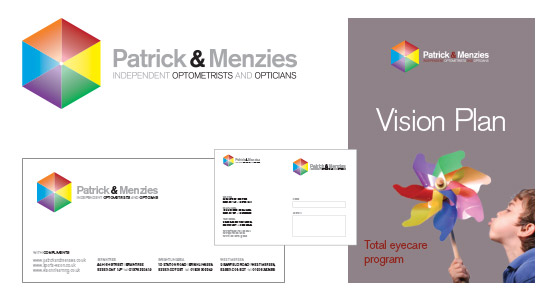 Patrick and Menzies Optometrists Corporate Identity Design