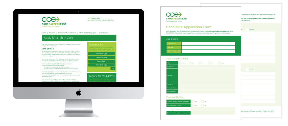 Care Careers East Job application digital form