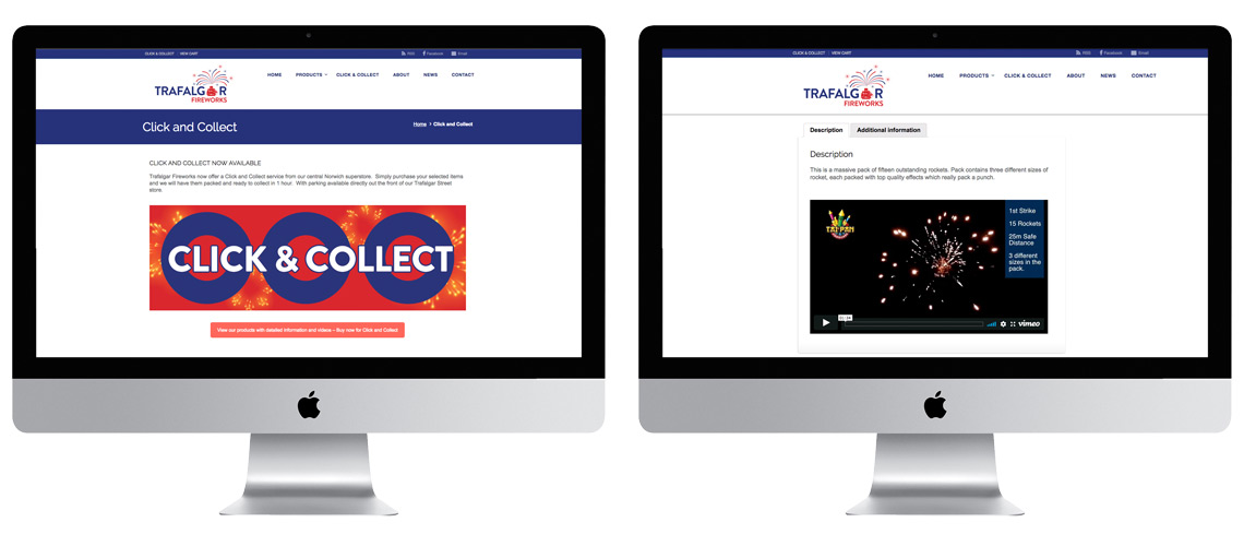 Click and Collect plugin and example of firework embedded video