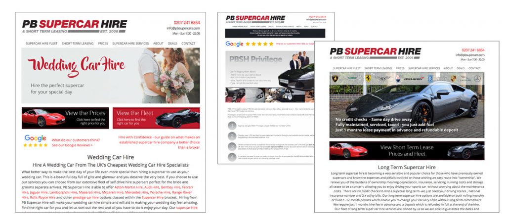 Bespoke SEO website pages