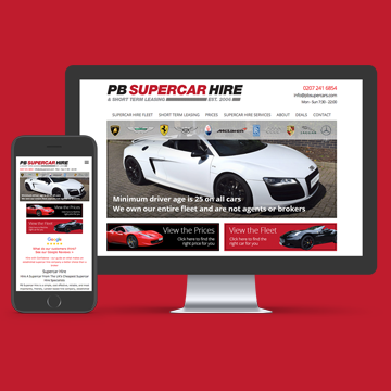 Bespoke Website Design for Supercar Hire Experts