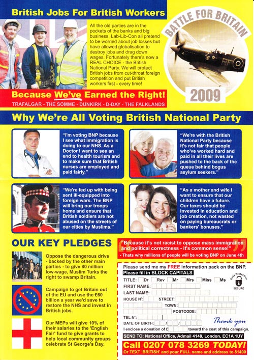 BNP Flyer stock image misuse