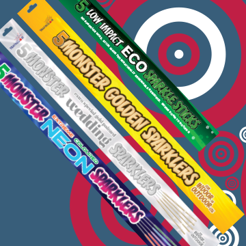 Sparkler packaging designs for Trafalgar Fireworks