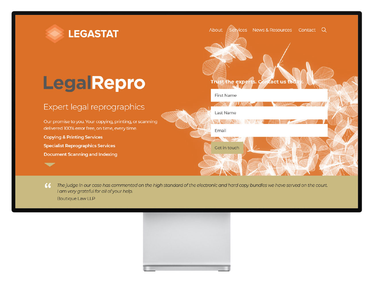 legal reprographics represented by butterflies